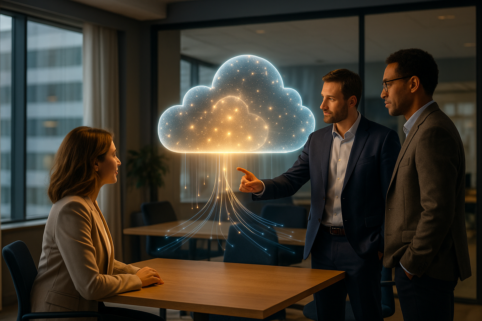 AI-as-a-Service platform with scalable cloud deployment and instant updates visualized as a digital cloud interface